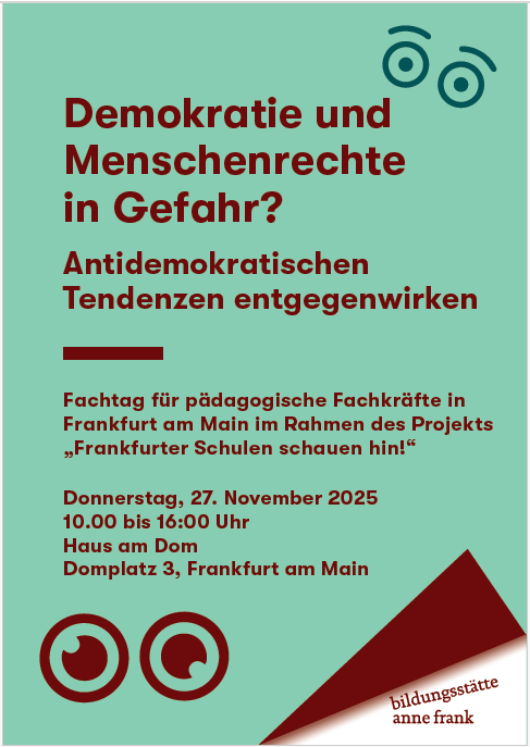 Jetzt zum Fachtag in Frankfurt anmelden! Bild zum Fachtag Demokratie und Menschenrechte in Gefahr